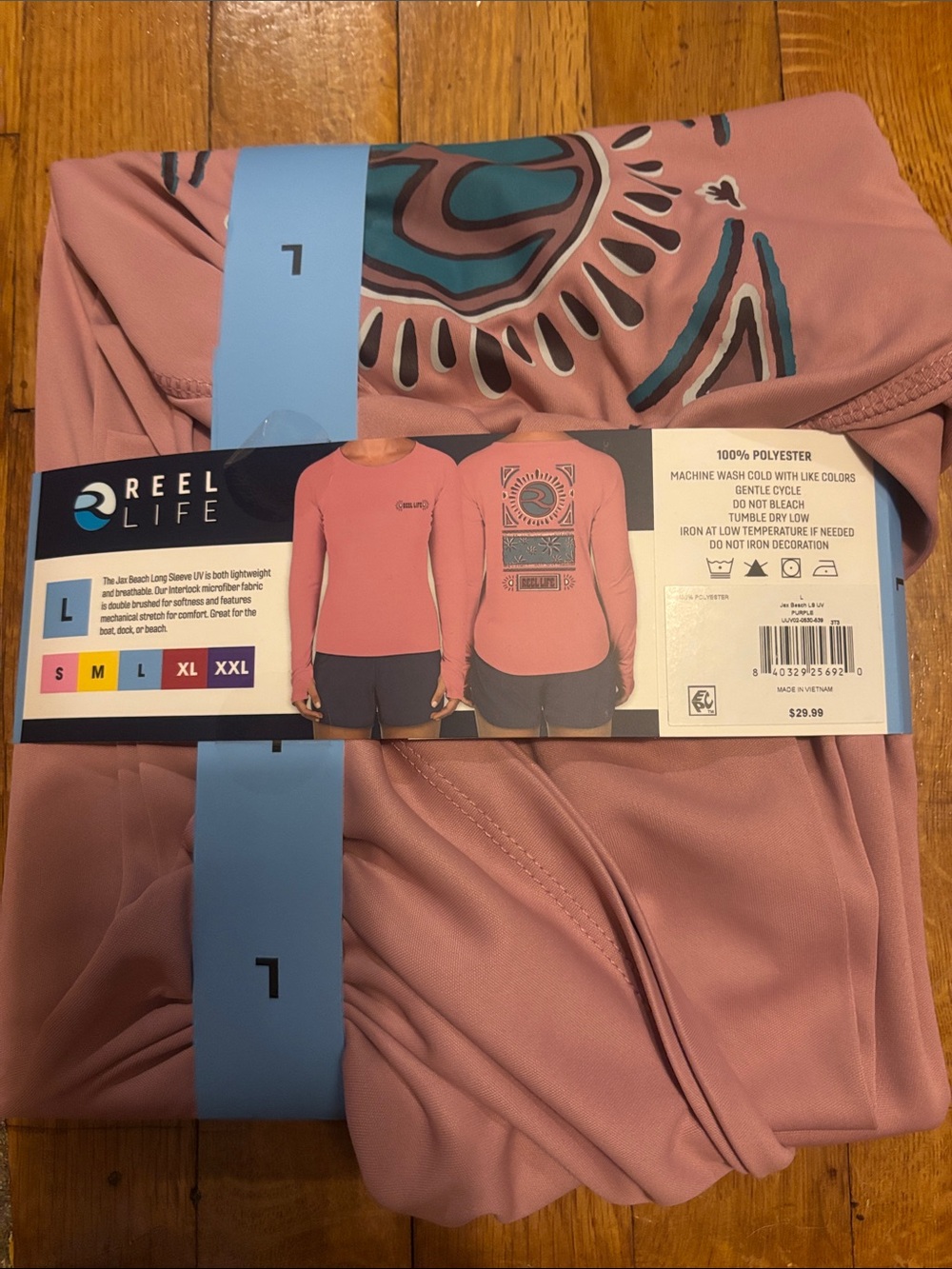 Reel Life Women’s Long Sleeve Swim Rash Guard - Dusty Rose